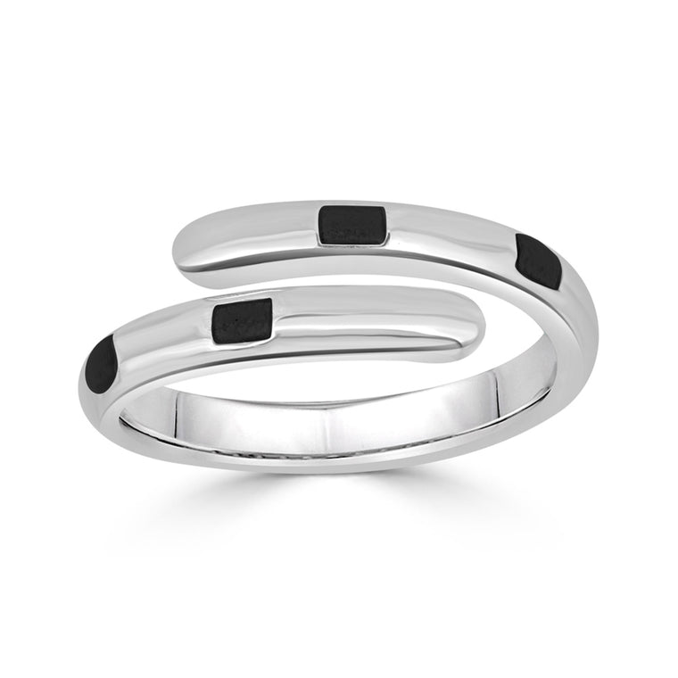 Striped Enamel Wrap Ring