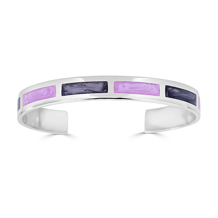 Silver Multi-color Cuff Bracelet