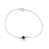 enameled blue station bracelet 14k gold