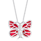 red enameled butterfly pendant