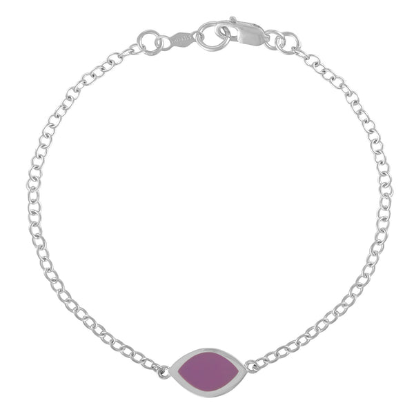 Purple marquis shaped enameled delicate bracelet