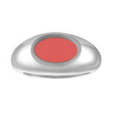pink coral enamel silver signet ring