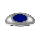 navy blue enamel silver signet ring