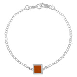 Orange square charm bracelet 