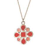 reversible two-toned pink enamel and gold pendant necklace