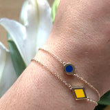 multi-colored chain enamel station bracelets blue and yellow